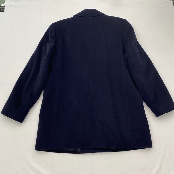 VTG LL Bean Peacoat Navy Blue Wool Cashmere Blend Nautical Preppy Womens 14 - Picture 4 of 15